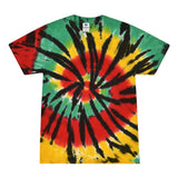 CannaDrop-AFG Apparel Large Rasta Web Short Sleeve Tie-Dye T-Shirt: Embrace the Vibrancy