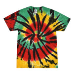 CannaDrop-AFG Apparel Medium Rasta Web Short Sleeve Tie-Dye T-Shirt: Embrace the Vibrancy